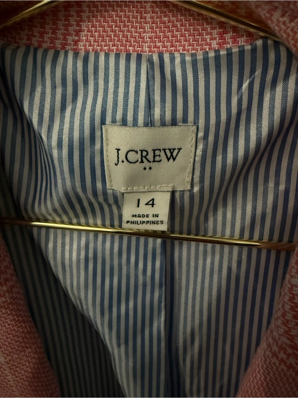 J Crew Pink Plaid Blazer - New worn once !